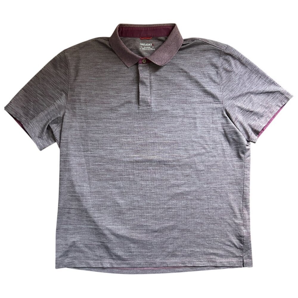 UNTUCKit Heather Purple Extra Large Men's Performance Polo Shirt